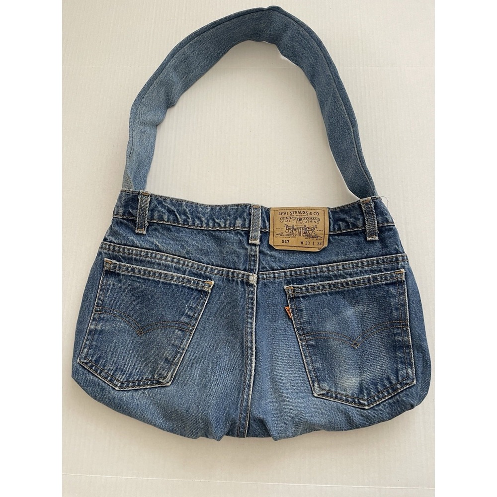 Authentic Levi's 517 Upcycled Denim Hobo Bag Y2K Jean Purse Made In USA